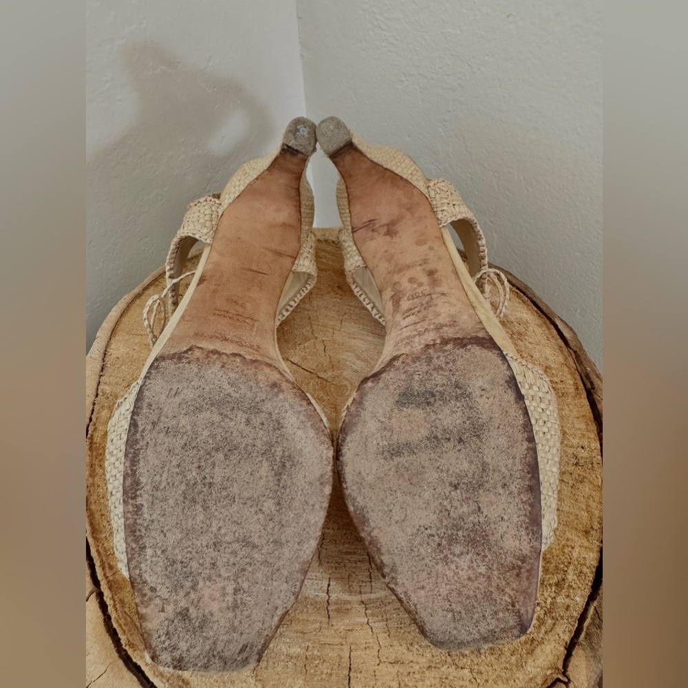 Vintage YSL raffia heeled sandals - Picture 5 of 13